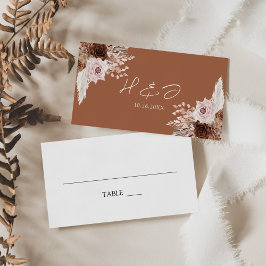 Cartão De Lugar Boho Terracotta Floral Wedding