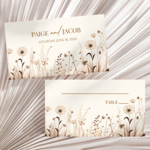 Cartão De Lugar Boho Wildflower Flowers Floral Casamento