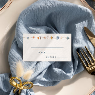 Cartão De Lugar Bold Elegant Floral Wedding Entree Choice Flat