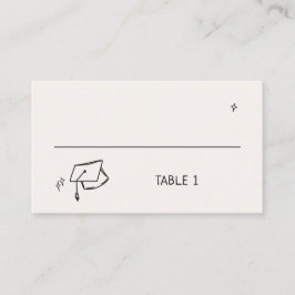 Cartão De Lugar Boné de formatura Desenhado à Mão