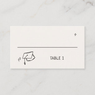 Cartão De Lugar Boné de formatura Desenhado à Mão