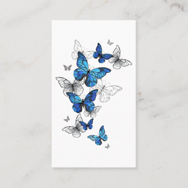 Cartão De Lugar Borboletas Azuis Morpho (Frente)
