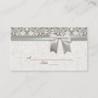 Cartão De Lugar borcada de rendas branco elegante