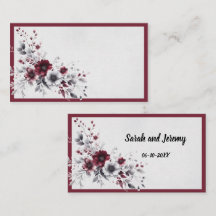 Bordô Escuro Cinza Prata Floral Personalizado Aqua