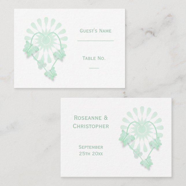 Cartão De Lugar Botões de hortelã de hortelã-pimenta de casamento (Frente/Verso)