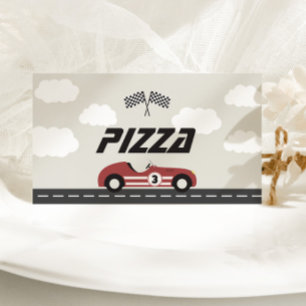 Cartão De Lugar Boys Vintage Red Race Car Festa de aniversário