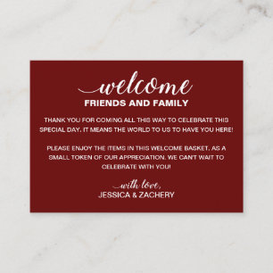 Cartão De Lugar Branca No Casamento Vermelho Escuro - Bem-Vindo, G