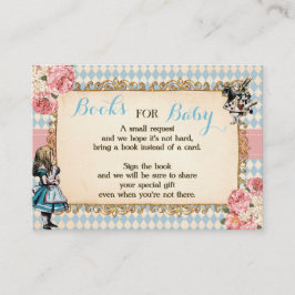 Cartão De Lugar Bring a Book Alice in Wonderland Baby Shower Card