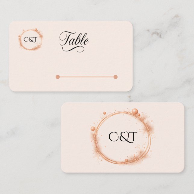 Cartão De Lugar Caligrafia de Casamento com Faíscas Elegante (Frente/Verso)