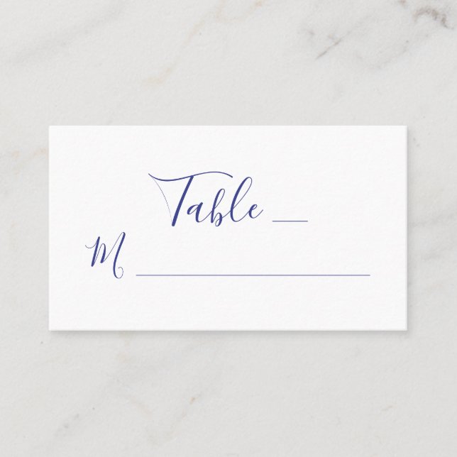 Cartão De Lugar Caligrafia de Script Roxo Elegante no Casamento Br (Frente)