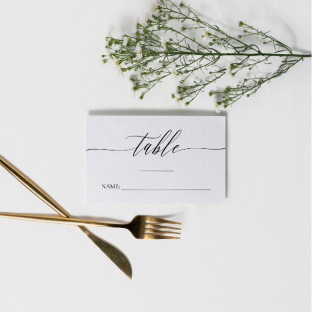 Cartão De Lugar Caligrafia Delicada - Nomes e Data de Casamento (Criador carregado)