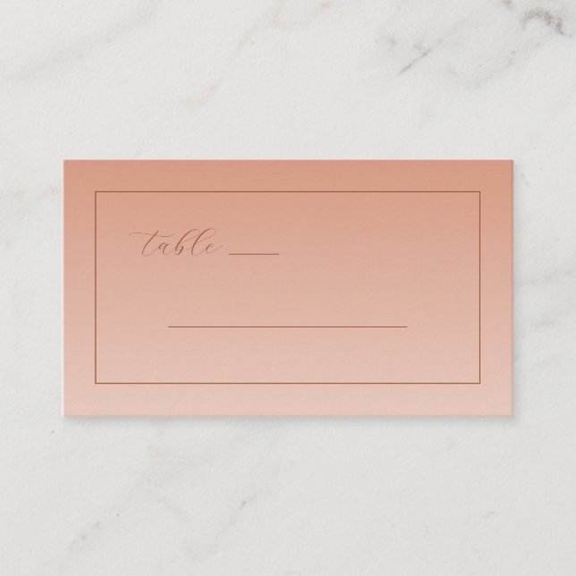 Cartão De Lugar Calm Peach Minimalist Lines (Frente)