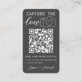 Cartão De Lugar Captura O Casamento Branco Da Foto Do Código Qr Ci