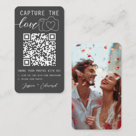 Cartão De Lugar Captura O Casamento Branco Da Foto Do Código Qr Ci