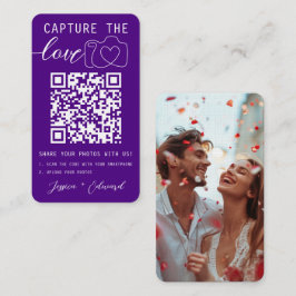 Cartão De Lugar Capturar o Código Qr Foto Indigo Violet White