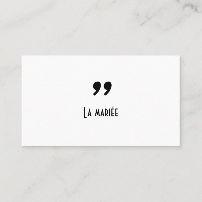 Cartão De Lugar Carte de placement Apostrophe (Frente)