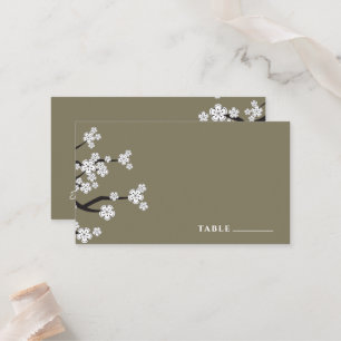Cartão De Lugar Casamento Asiático: Zen Sakura Cherry Blossoms