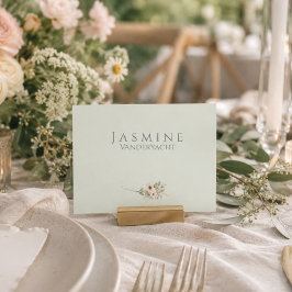 Cartão De Lugar Casamento Botânico com Sage Suave | Mesa de Jardim