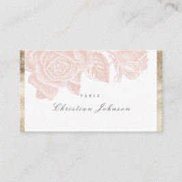 Cartão De Lugar Casamento botânico de rosa de luxo
