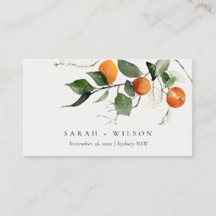 Cartão De Lugar Casamento Botânico Rustic Boho Orange Blossom