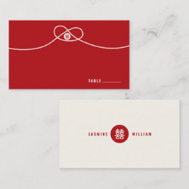Cartão De Lugar Casamento Chinês de Dupla Felicidade do Red Knot U