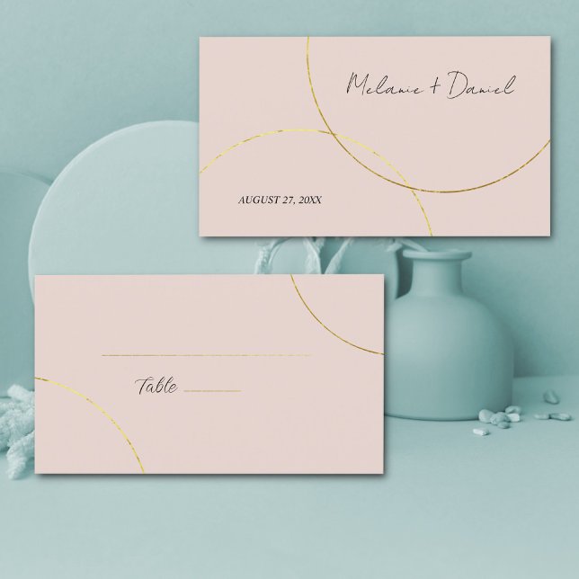 Cartão De Lugar Casamento de Anéis Minimalista (Criador carregado)