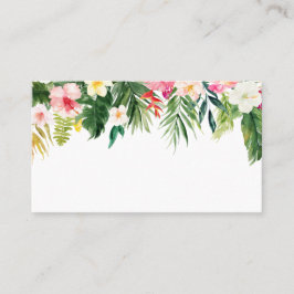 Cartão De Lugar Casamento de Aquarelas Tropicais e Flores