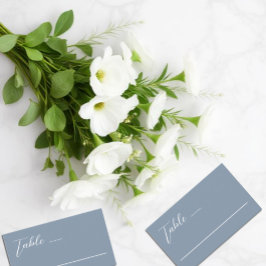 Cartão De Lugar Casamento de Azul Mínimo Dusty