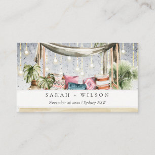 Cartão De Lugar Casamento de Cabana Tropical Palm Beach Starry Nig