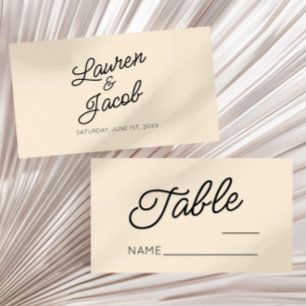 Cartão De Lugar Casamento de Champanhe Minimalista Moderno