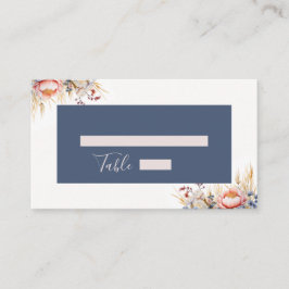 Cartão De Lugar Casamento de Cor Flórida Rosa-Rosa e Azul-Dusty