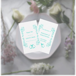 Cartão De Lugar Casamento de Design de Carris de Peruca