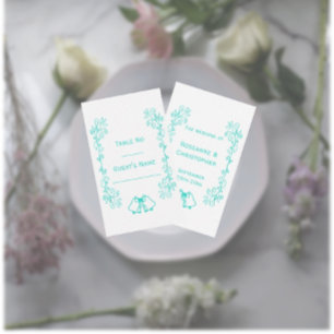 Cartão De Lugar Casamento de Design de Carris de Peruca