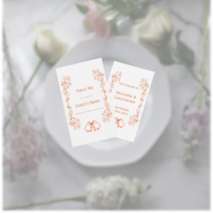 Cartão De Lugar Casamento de Design de Coral Bells