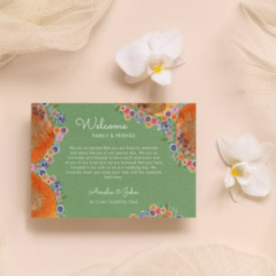 Cartão De Lugar Casamento de Flores Selvagem Verde - Boca de Prese