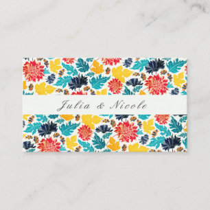 Cartão De Lugar Casamento de Girassóis em Aquarela Azul Amarelo Na