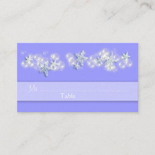 Cartão De Lugar Casamento de peixe-estrela branco-roxo