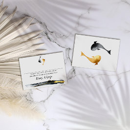 Cartão De Lugar Casamento de Peixes de Watercolor Koi