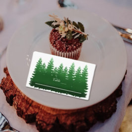 Cartão De Lugar Casamento de Pinheiros de Madeira