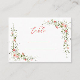 Cartão De Lugar Casamento de Rosas Rosa Elegante Botânico
