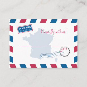 Cartão De Lugar Casamento entre a França e a Air Mail Escort/Seati