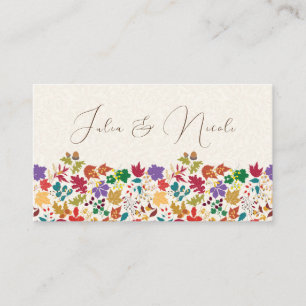 Cartão De Lugar Casamento Flor de Campo Amarela Mostarda Roxa na P