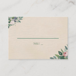 Cartão De Lugar Casamento Floral Blush Sage