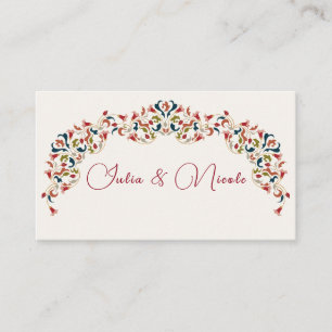 Cartão De Lugar Casamento Floral Botânico Artístico de Luxo Paisle