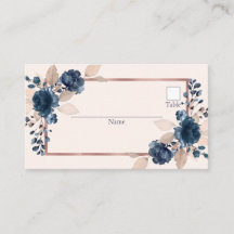Casamento Floral Cor-de-Rosa Azul, Dourada Marinho