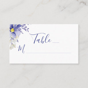 Cartão De Lugar Casamento Floral de Daisy Watercolor Roxo-Moderno