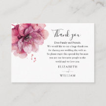 Casamento Floral de Watercolor Dusty Rosa Obrigado