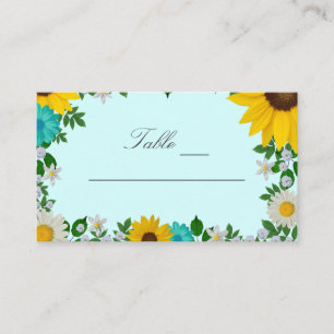Cartão De Lugar Casamento Floral Rustic Sunflower Daisy