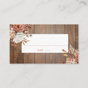 Cartão De Lugar Casamento Floral Rustic Watercolor Terracotta
