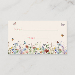 Cartão De Lugar Casamento Floral Rustic Wildflower